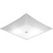 Square Glass 3 Light 14 inch White Close-to-Ceiling Ceiling Light