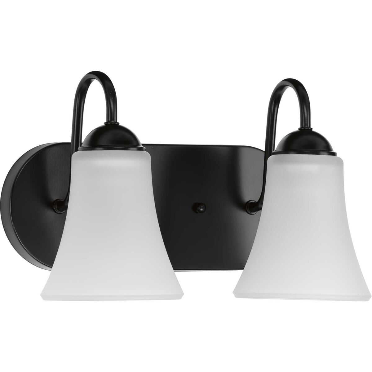 Classic 2 Light 13 inch Matte Black Bath Vanity Wall Light