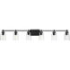 Adley 6 Light 49 inch Matte Black Bath Vanity Wall Light