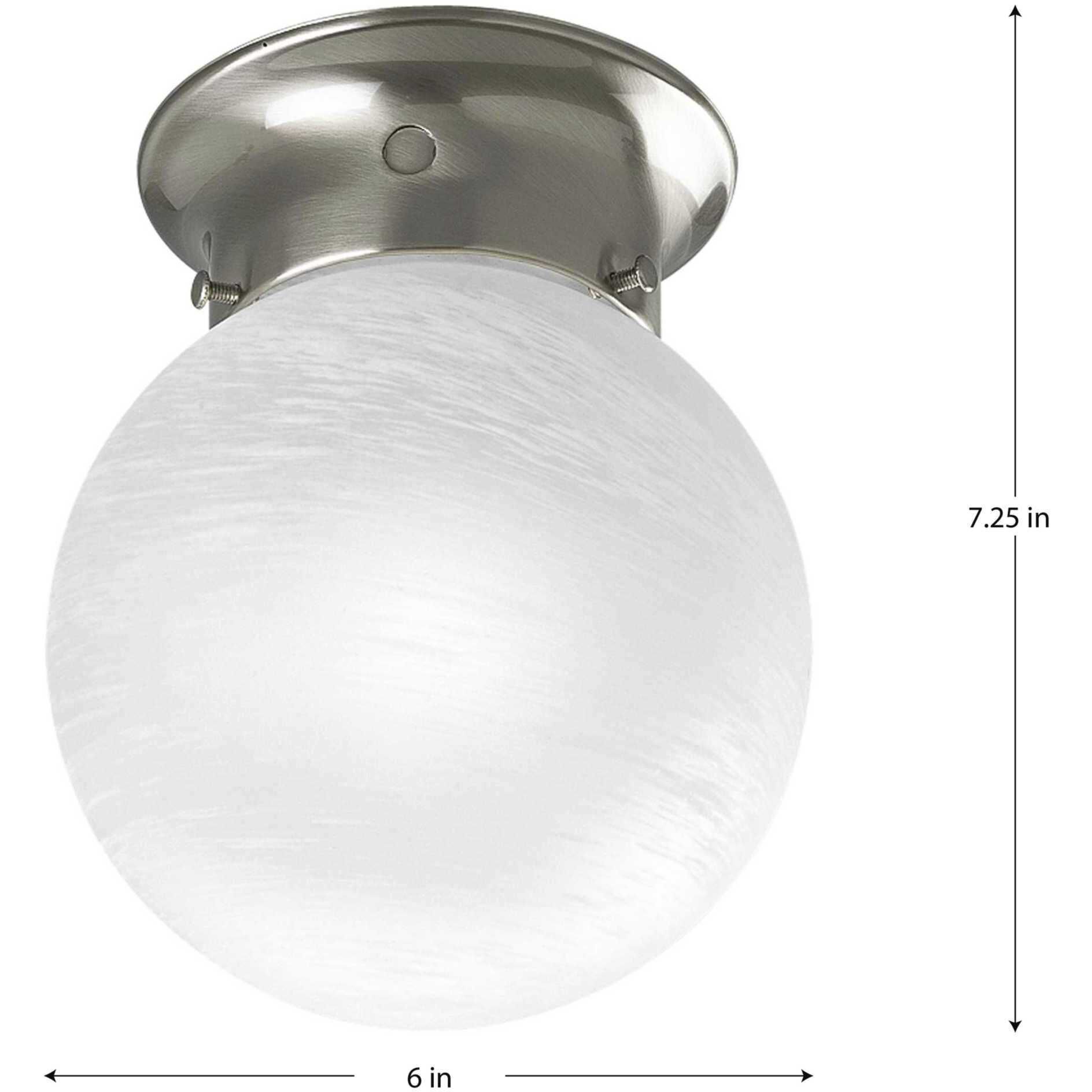 Glass Globes 1 Light 6 inch Brushed Nickel Flush Mount Ceiling Light