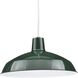 Metal Shade 1 Light Dark Green Pendant Ceiling Light in Standard