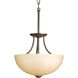 Random 2 Light 13 inch Antique Bronze Close-to-Ceiling Ceiling Light in Light Umber Etched Glass