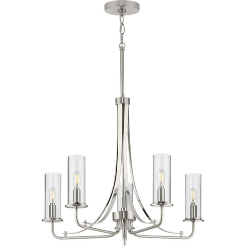 Riley 5 Light 24 inch Brushed Nickel Chandelier Ceiling Light