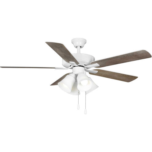 AirPro Builder 52 inch White with White/Antique Wood Blades Ceiling Fan