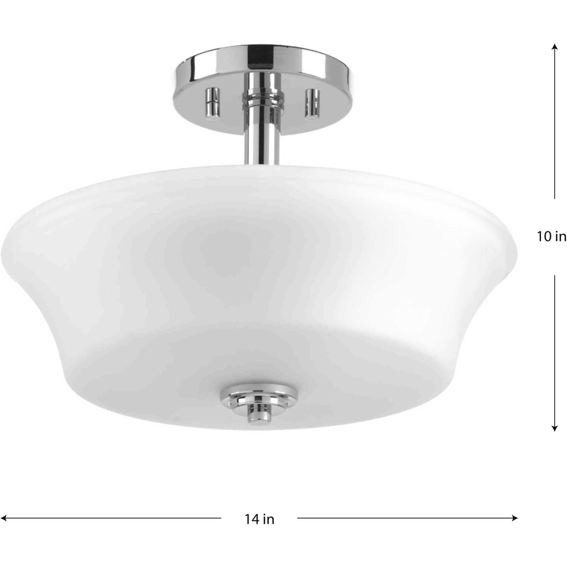 Cascadia 2 Light 14 inch Polished Chrome Semi-Flush Mount Convertible Ceiling Light