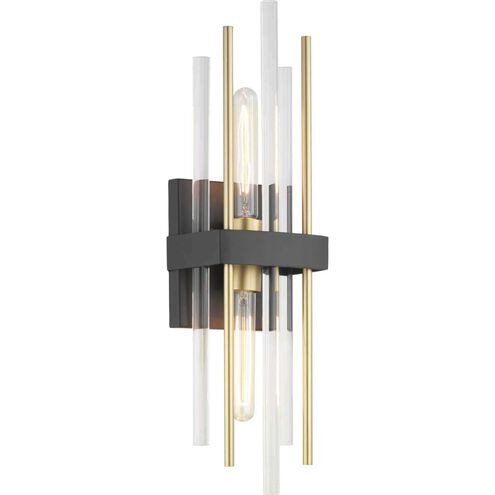 Orrizo 2 Light 6 inch Matte Black Wall Sconce Wall Light, Design Series 