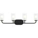 Mack 4 Light 31.5 inch Matte Black Vanity Light Wall Light
