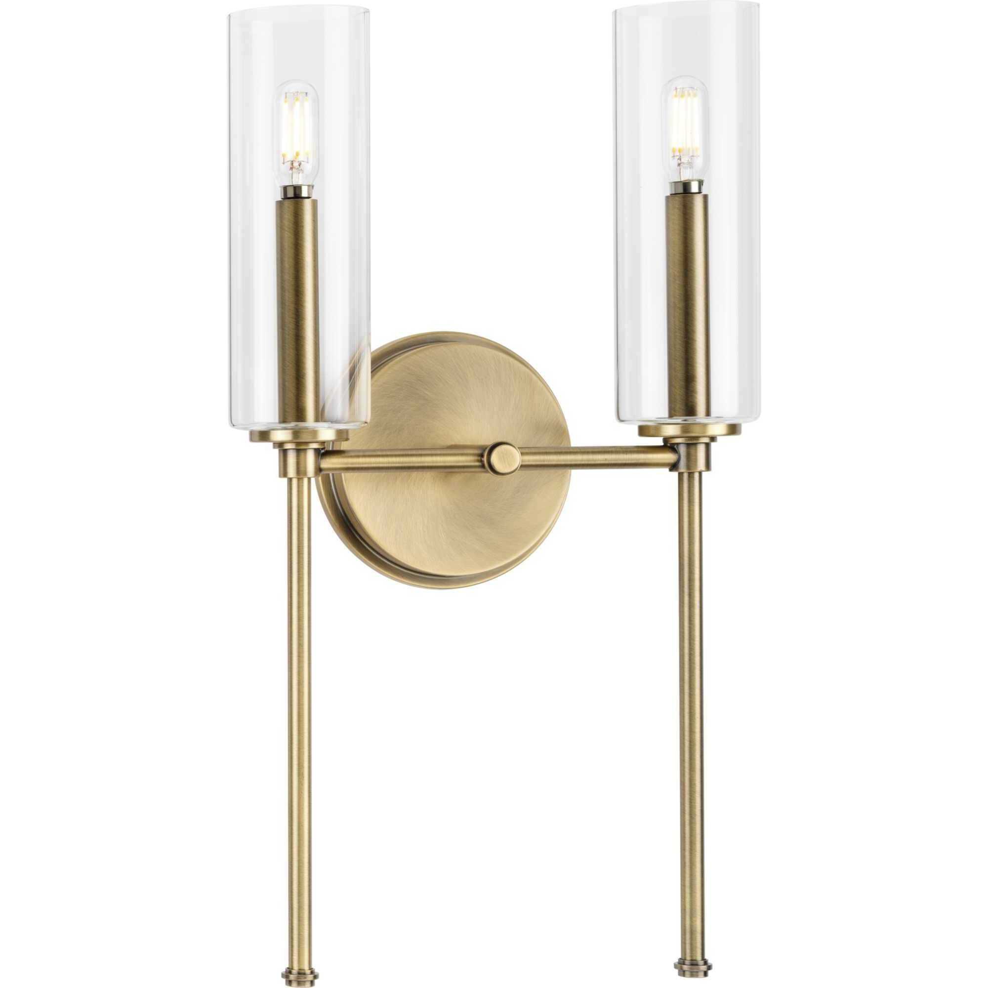 Elara 2 Light 4 inch Vintage Brass Wall Bracket Wall Light