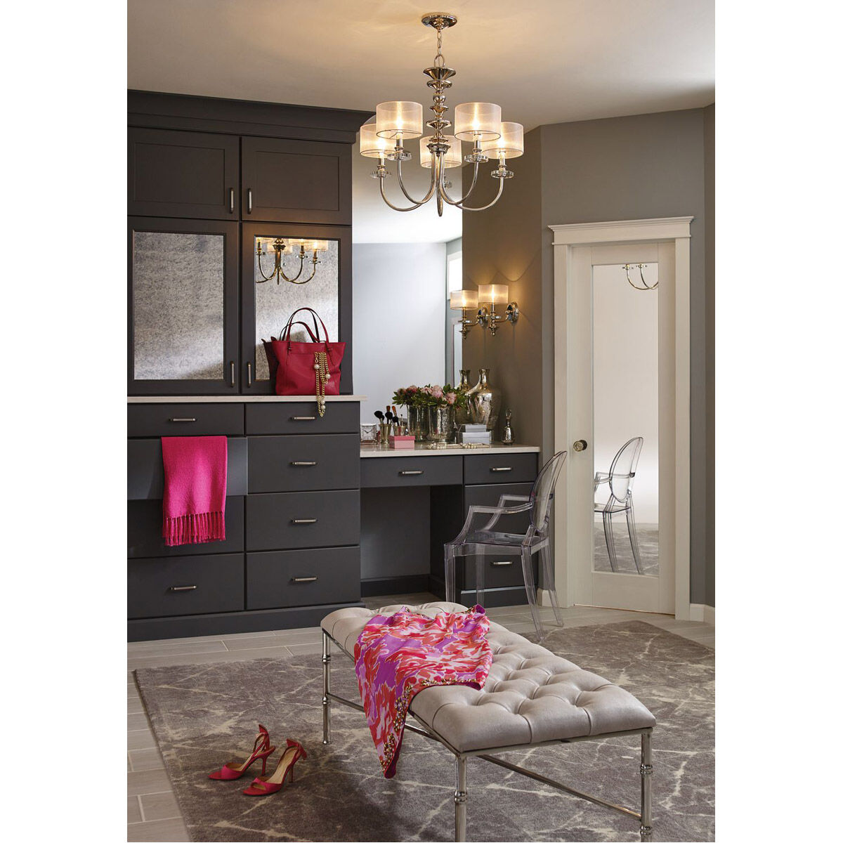 Marche 1 Light 7 inch Polished Nickel Wall Sconce Wall Light, Design Series