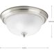 Dome Glass CTC 2 Light 13.25 inch Brushed Nickel Flush Mount Ceiling Light in Etched