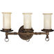 Santiago 3 Light 21 inch Roasted Java Bath Vanity Wall Light