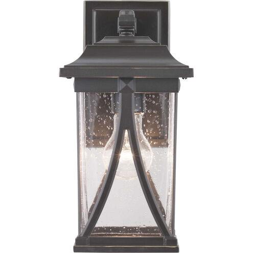 Abbott 1 Light 12 inch Antique Bronze Outdoor Wall Lantern, Small