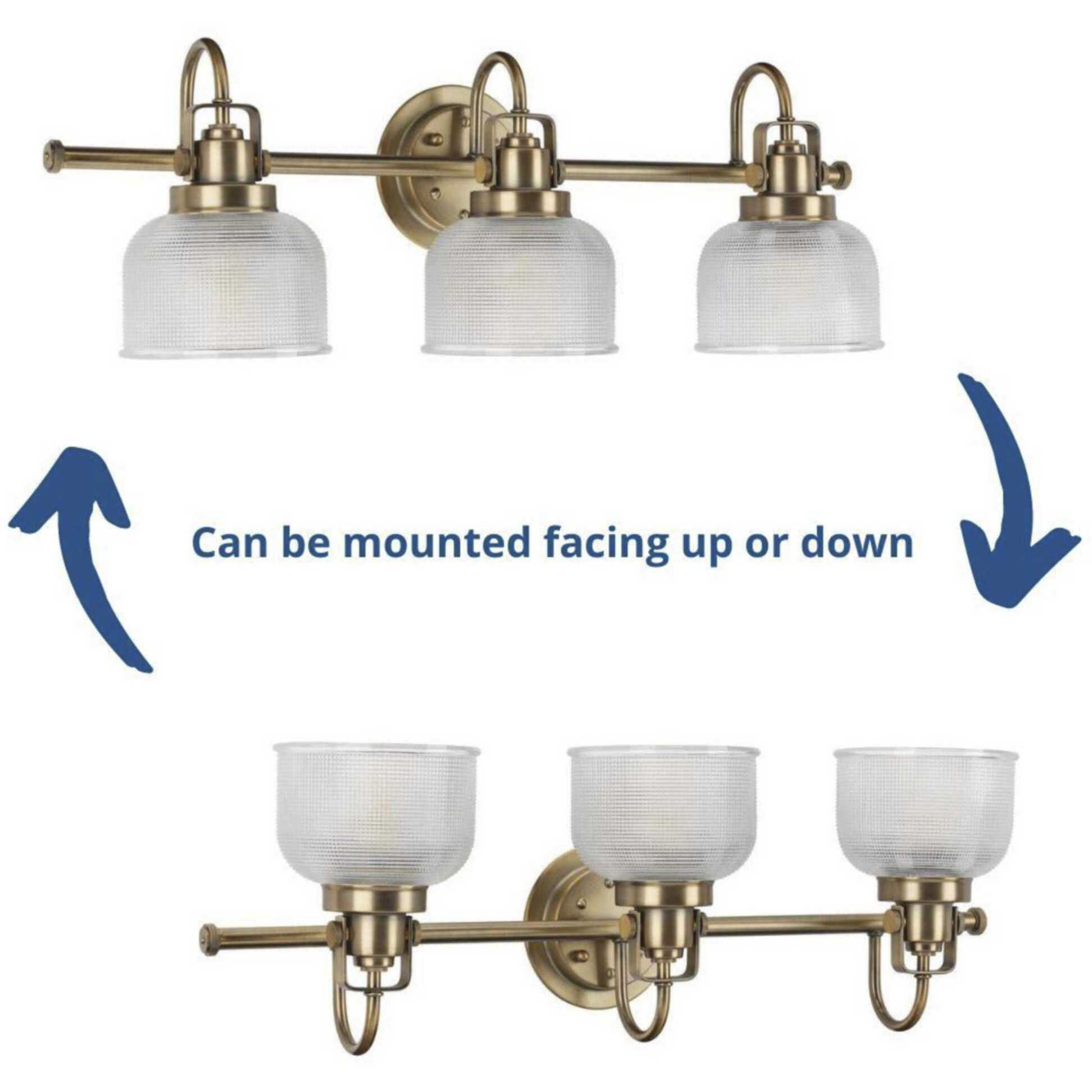 Archie 3 Light 26.25 inch Vintage Brass Bath Vanity Wall Light