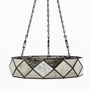 Maybelle 4 Light 27.5 inch Antique Brushed Brass / Silver Mercury Glass Chandelier Ceiling Light