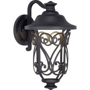 Leawood LED LED 14 inch Textured Black Outdoor Wall Lantern, Small, Design Series