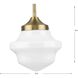 School House 1 Light 8 inch Vintage Brass Mini Pendant Ceiling Light