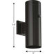 CYL RNDS Outdoor Wall Lantern in Antique Bronze, Progress LED