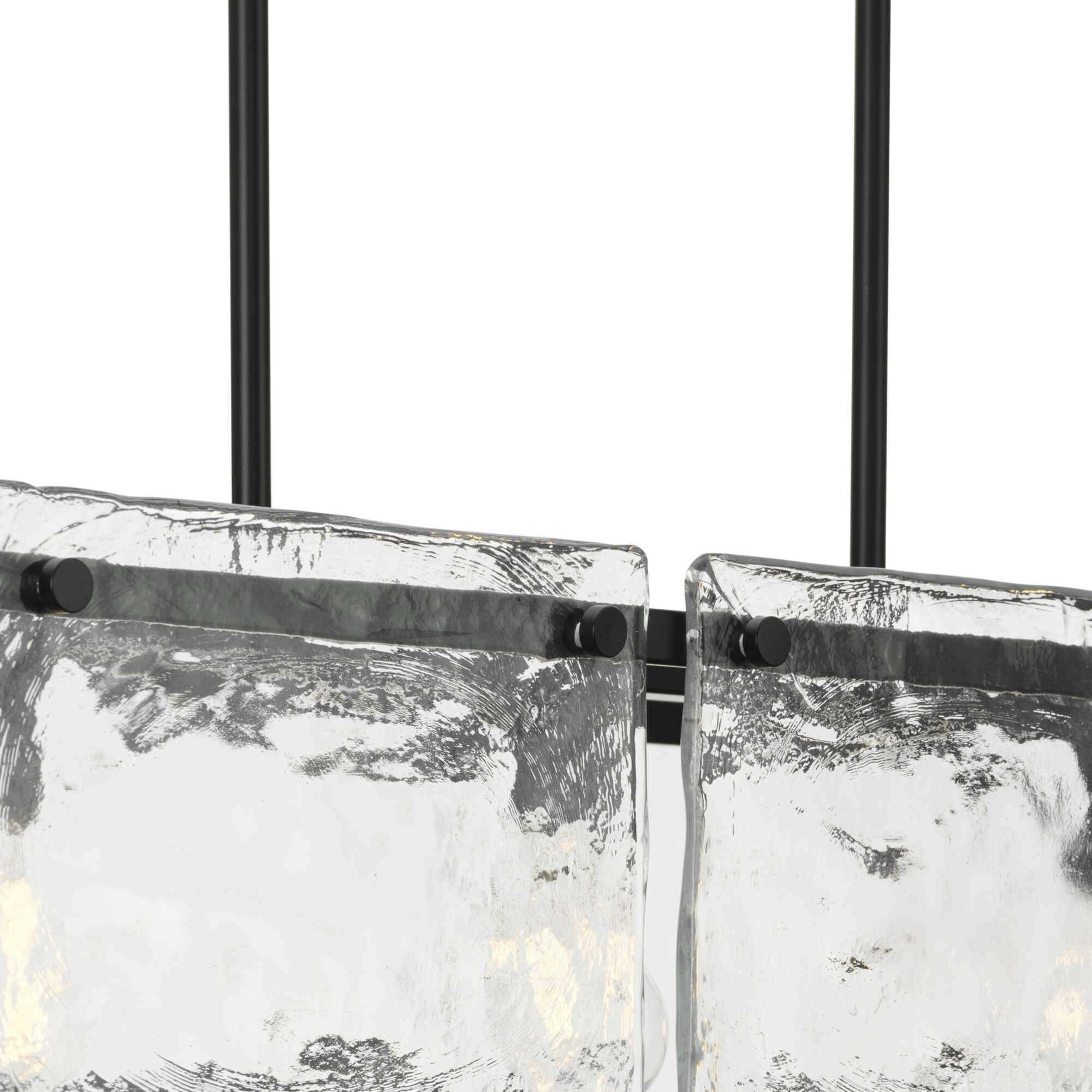 Rivera 5 Light 51.25 inch Matte Black Linear Chandelier Ceiling Light, Design Series