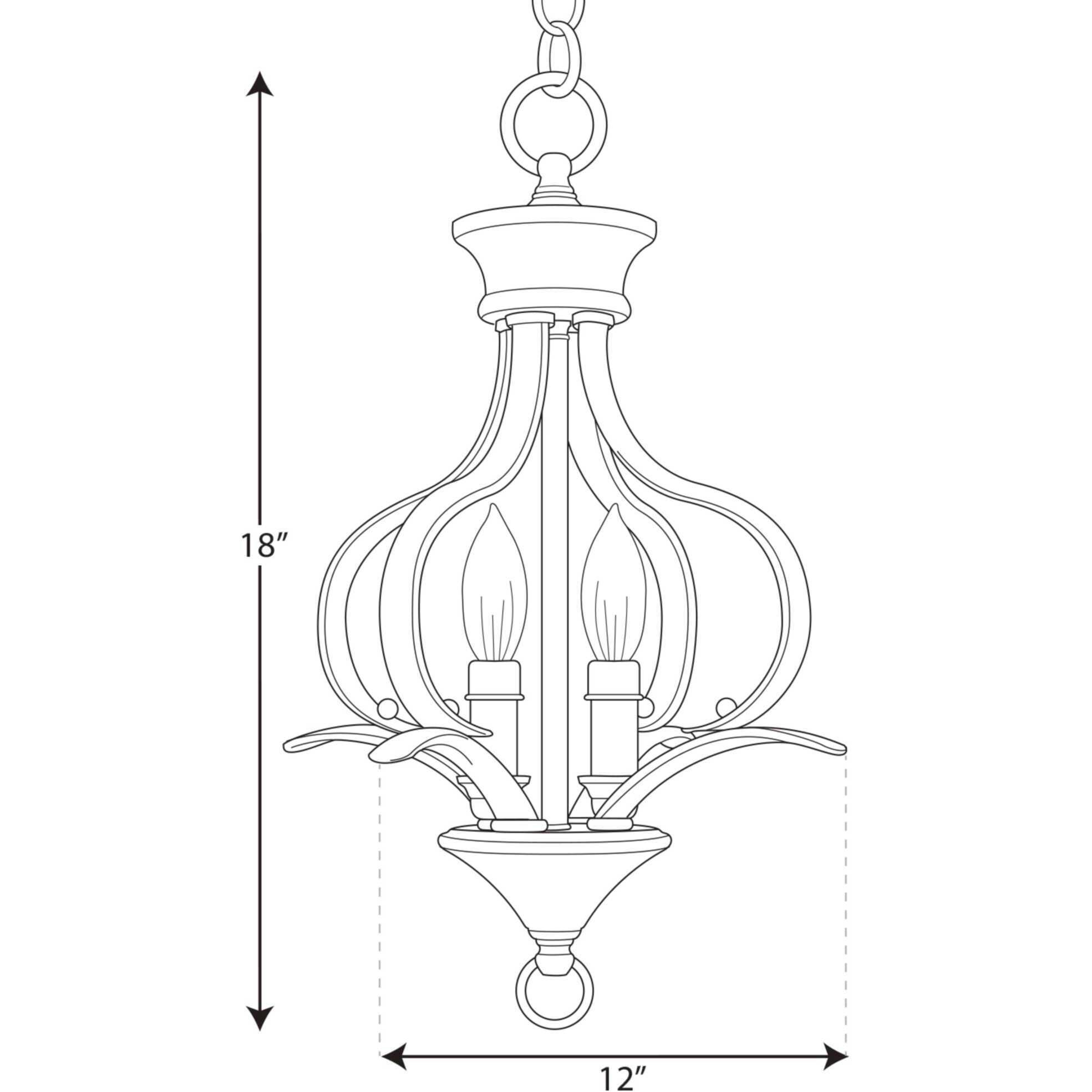 Trinity 2 Light 12 inch Antique Bronze Foyer Pendant Ceiling Light