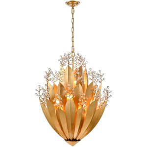 Callista 16 Light 30 inch Antique Gold Leaf Chandelier Ceiling Light