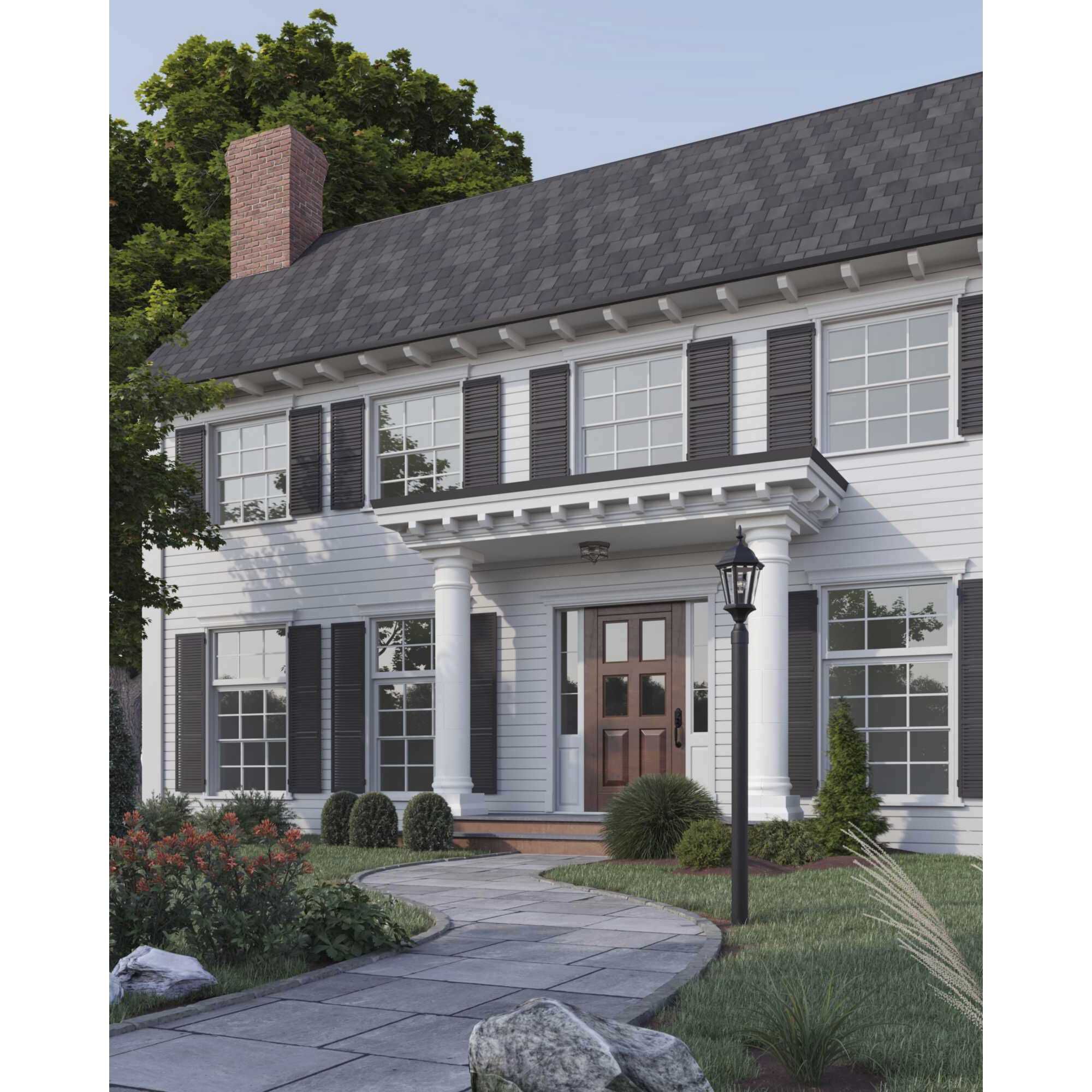 Welbourne 1 Light 22 inch Textured Black Outdoor Post Lantern in Clear Beveled, Standard