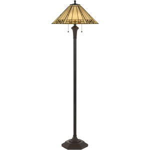Tiffany 60 inch 100 watt Matt Black Floor Lamp Portable Light