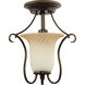 Kensington 1 Light 11 inch Forged Bronze Close-to-Ceiling Ceiling Light in Frosted Caramel Swirl