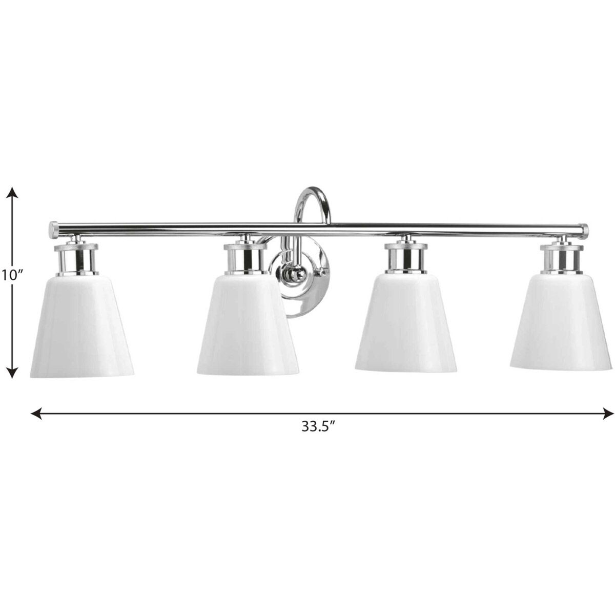 Ashford 4 Light 34 inch Polished Chrome Bath Vanity Wall Light