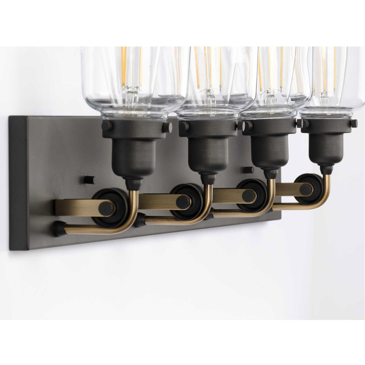 Rushton 4 Light 32 inch Graphite Bath Vanity Wall Light