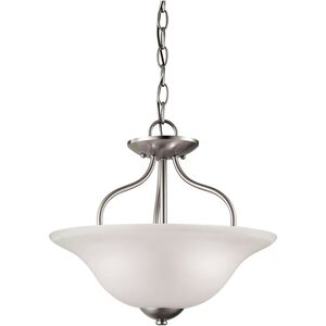 Conway 2 Light 15 inch Brushed Nickel Semi Flush Mount Ceiling Light in Incandescent, Convertible