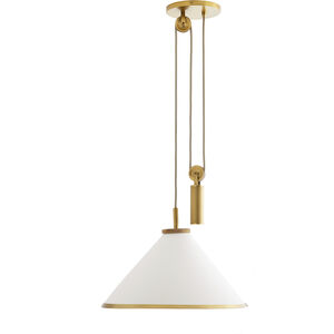 Norfolk 1 Light 20.5 inch White and Antique Brass Pendant Ceiling Light