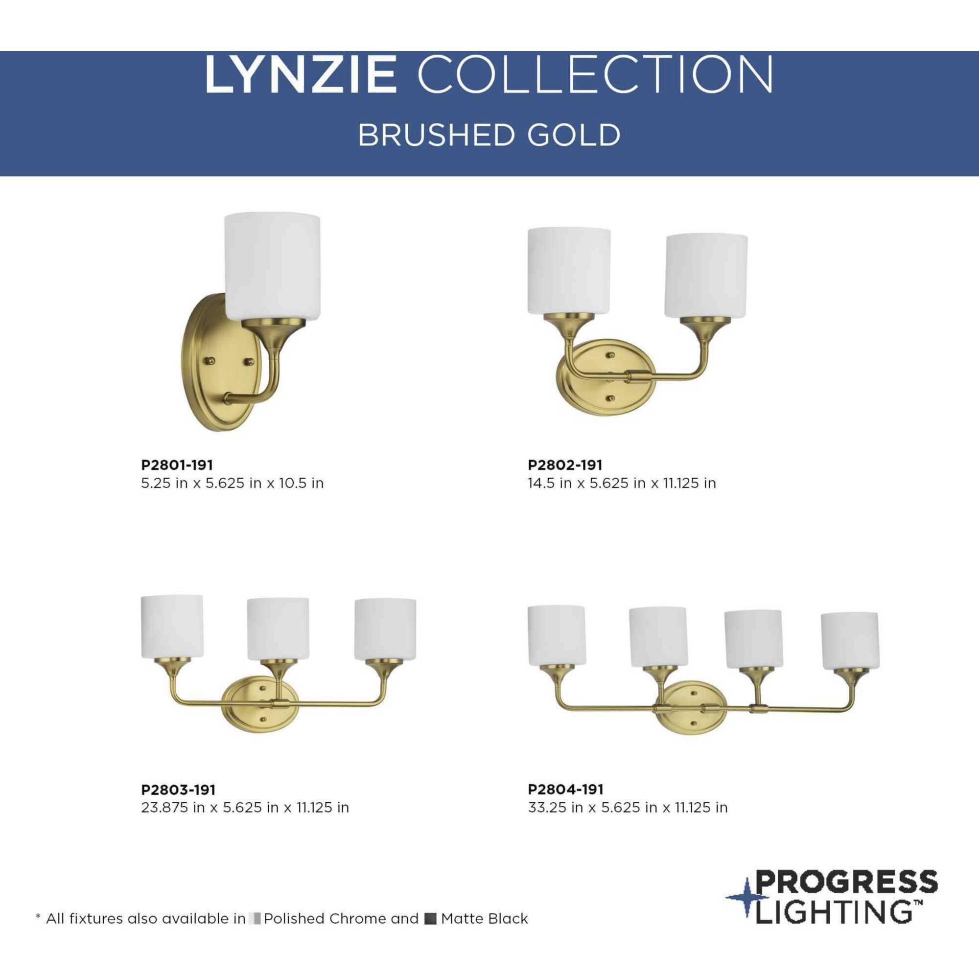 Lynzie 4 Light 33.25 inch Brushed Gold Bath Vanity Light Wall Light