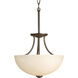Random 2 Light 13 inch Antique Bronze Close-to-Ceiling Ceiling Light in Etched Umber Linen Glass