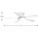 Vox 52 inch White Ceiling Fan, Progress LED