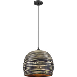 Jamsen 1 Light 15.75 inch Black Bamboo Pendant Ceiling Light