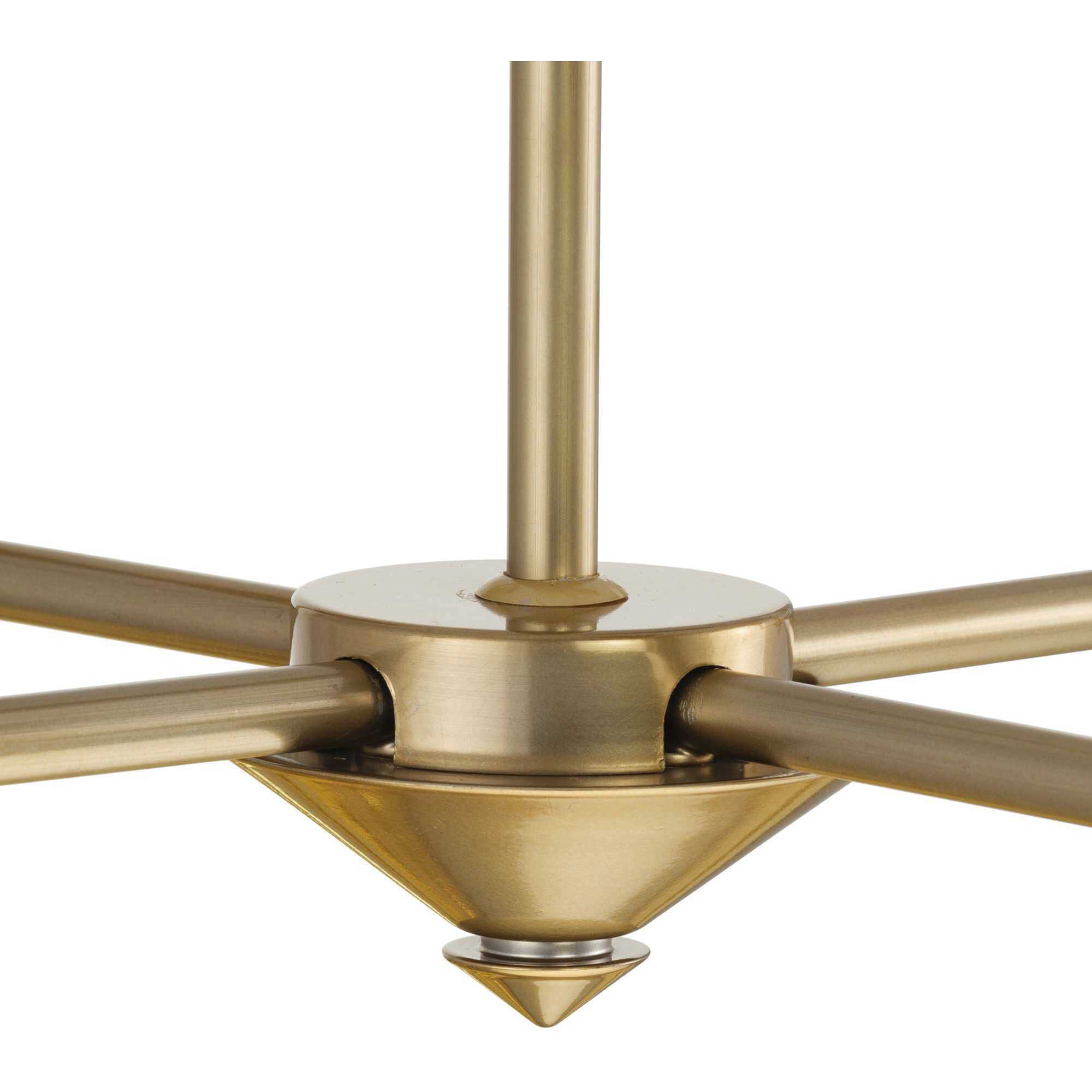 Pinellas 6 Light 50 inch Soft Gold Linear Chandelier Ceiling Light, Design Series