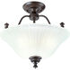 Renovations 3 Light 16 inch Forged Bronze Semi-Flush Mount Ceiling Light