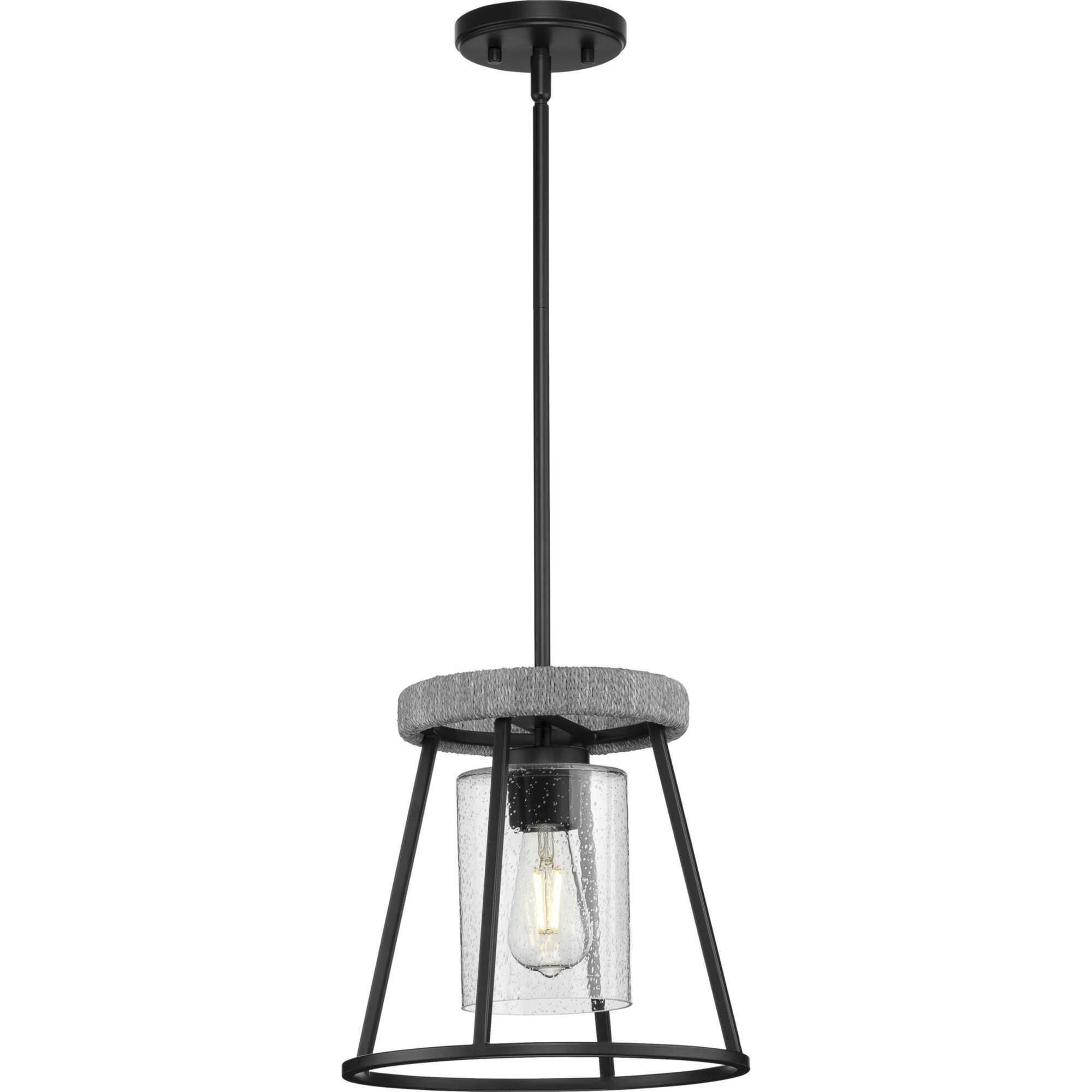 Laramie 1 Light 12 inch Matte Black Pendant Ceiling Light, Design Series