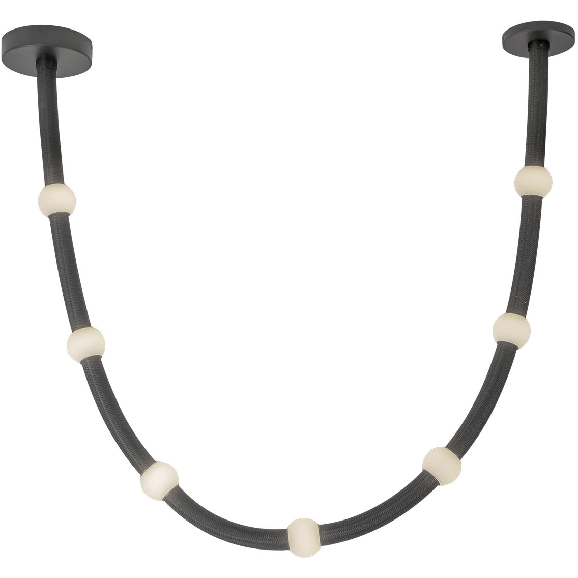 Corda LED 2.38 inch Black/Opal Glass Pendant Ceiling Light in Universal Voltage