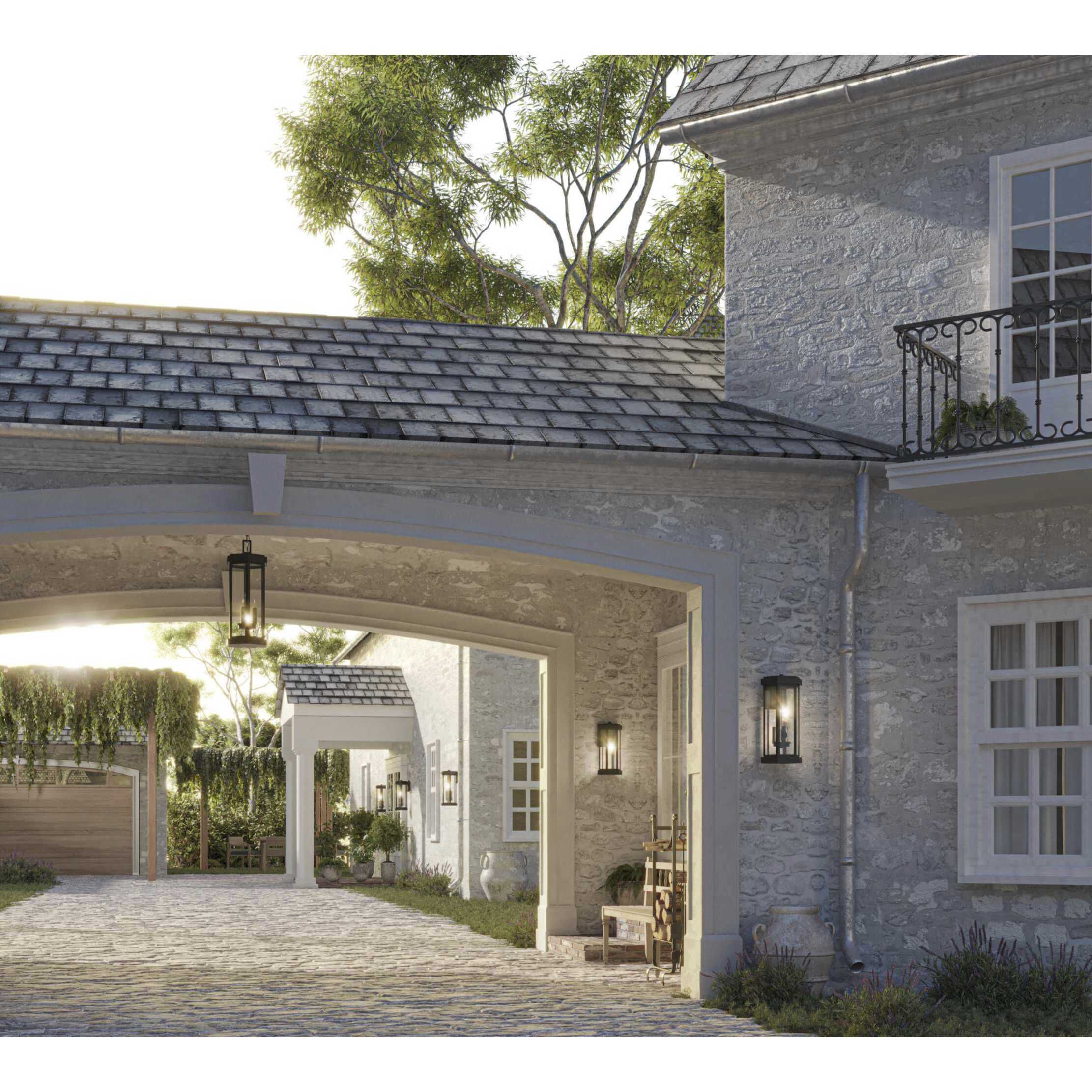 Ramsey 3 Light 9 inch Textured Black Outdoor Hanging Lantern