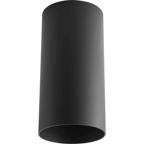 Cylinder 1 Light 6 inch Black Outdoor Ceiling Mount Cylinder in Standard Lamping