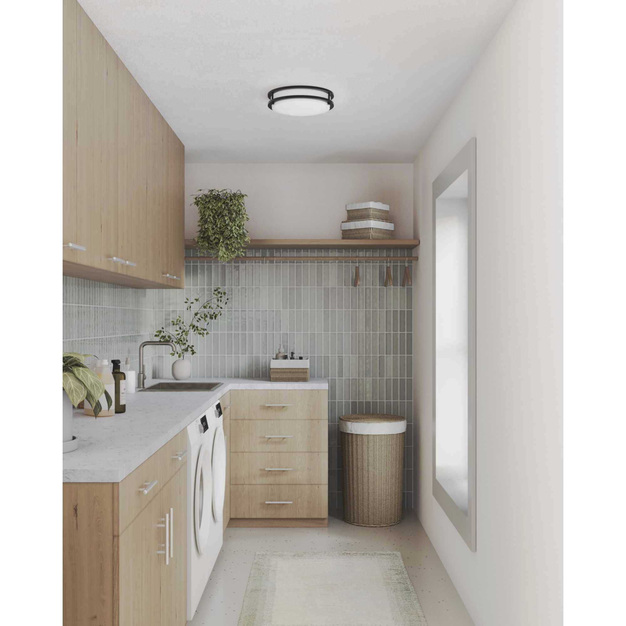 Abide LED LED 10.24 inch Matte Black Flush Mount Ceiling Light, Small, Progress LED