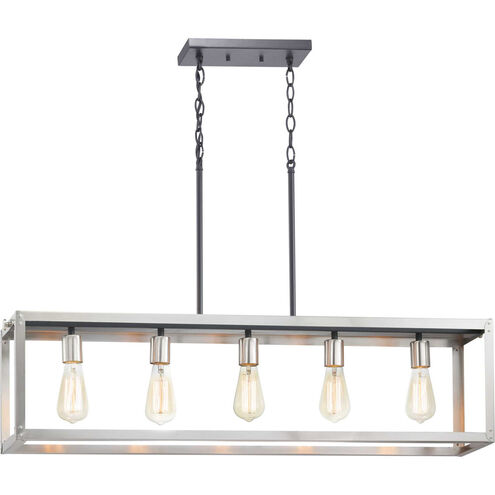 Union Square 5 Light 38 inch Stainless Steel Island Chandelier Ceiling Light, Design Series