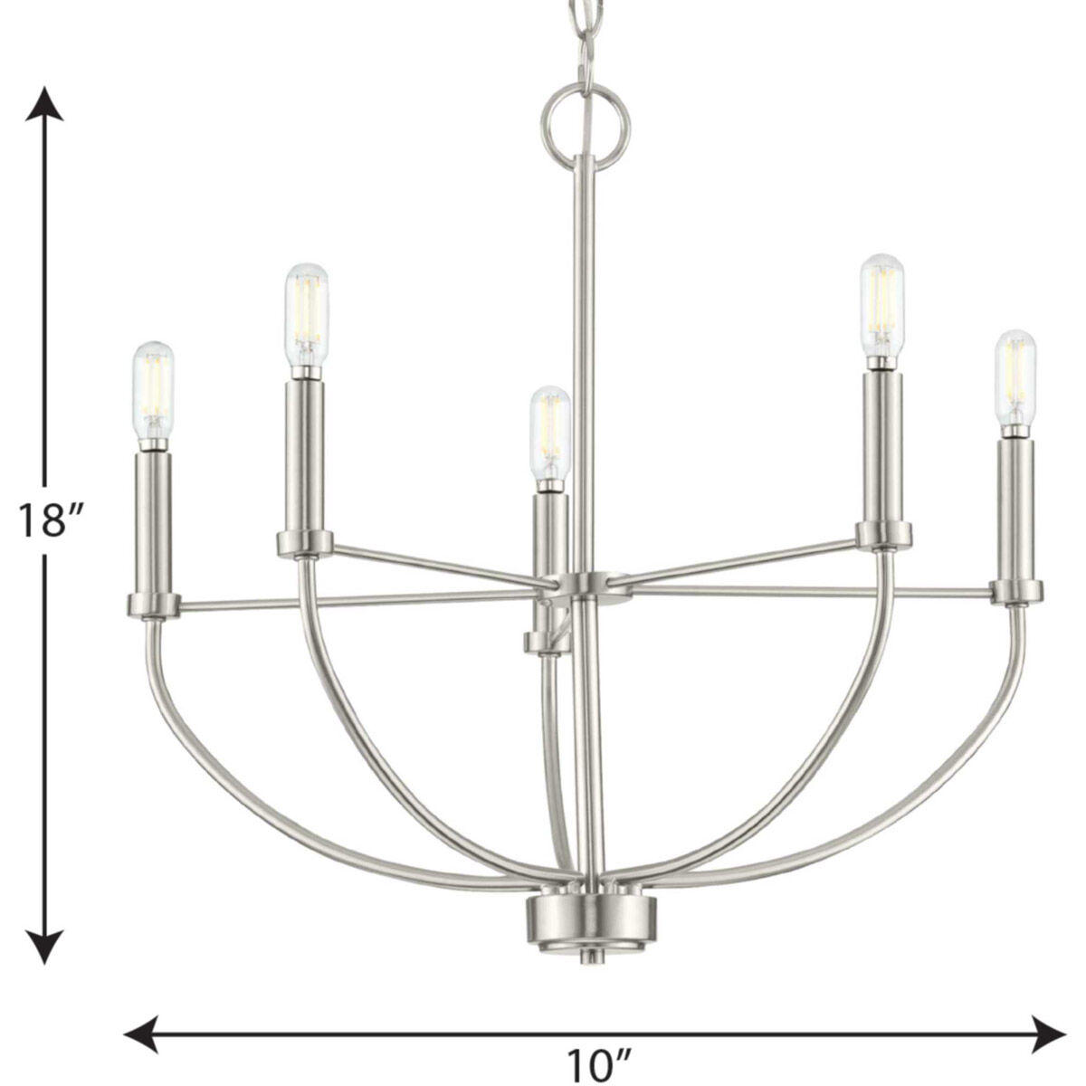Leyden 5 Light 22 inch Brushed Nickel Chandelier Ceiling Light