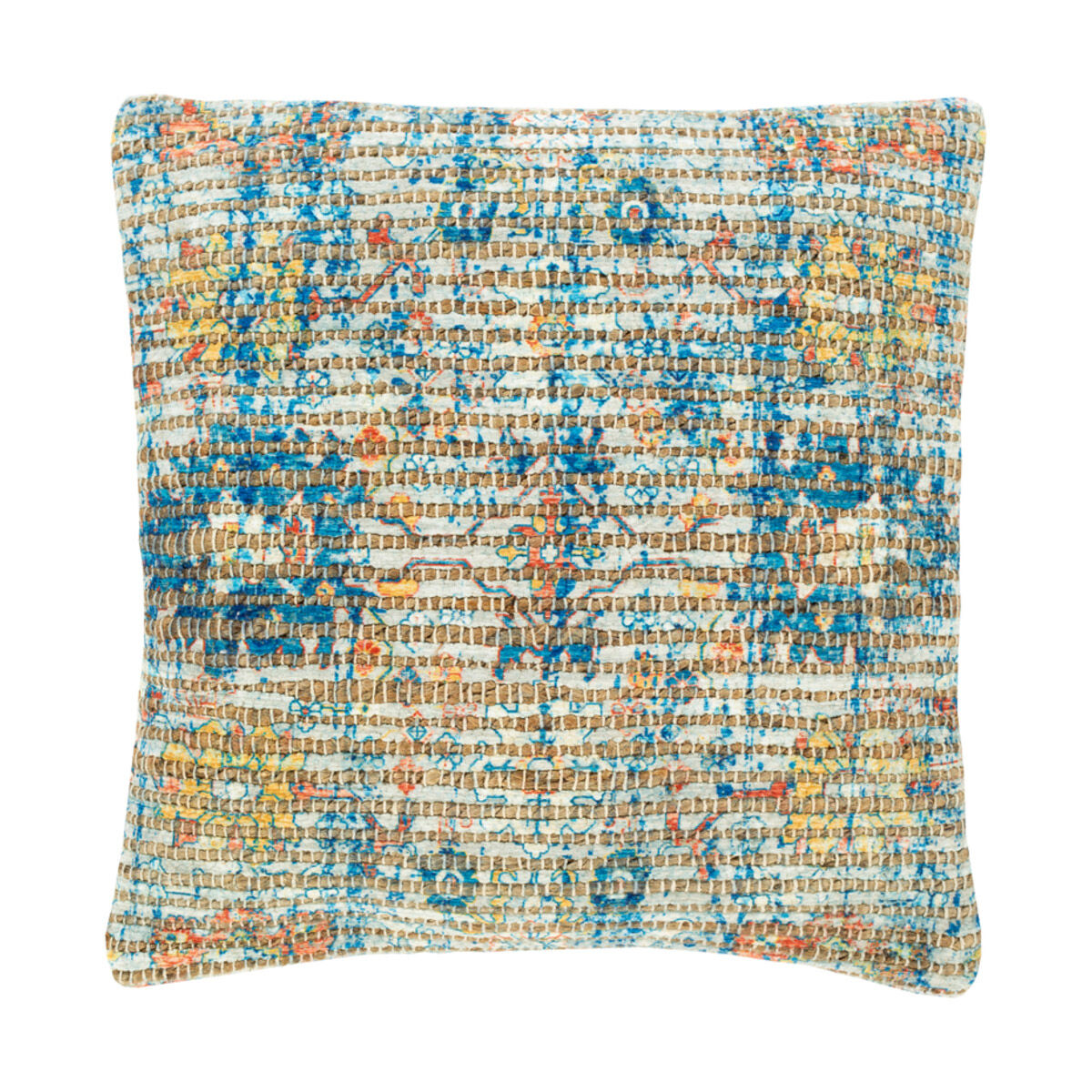 Coventry 18 X 18 inch Bright Yellow/Ivory/Bright Blue/Saffron/Terracotta Pillow Kit, Square