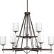 Compass 9 Light 35.75 inch Antique Bronze Chandelier Ceiling Light