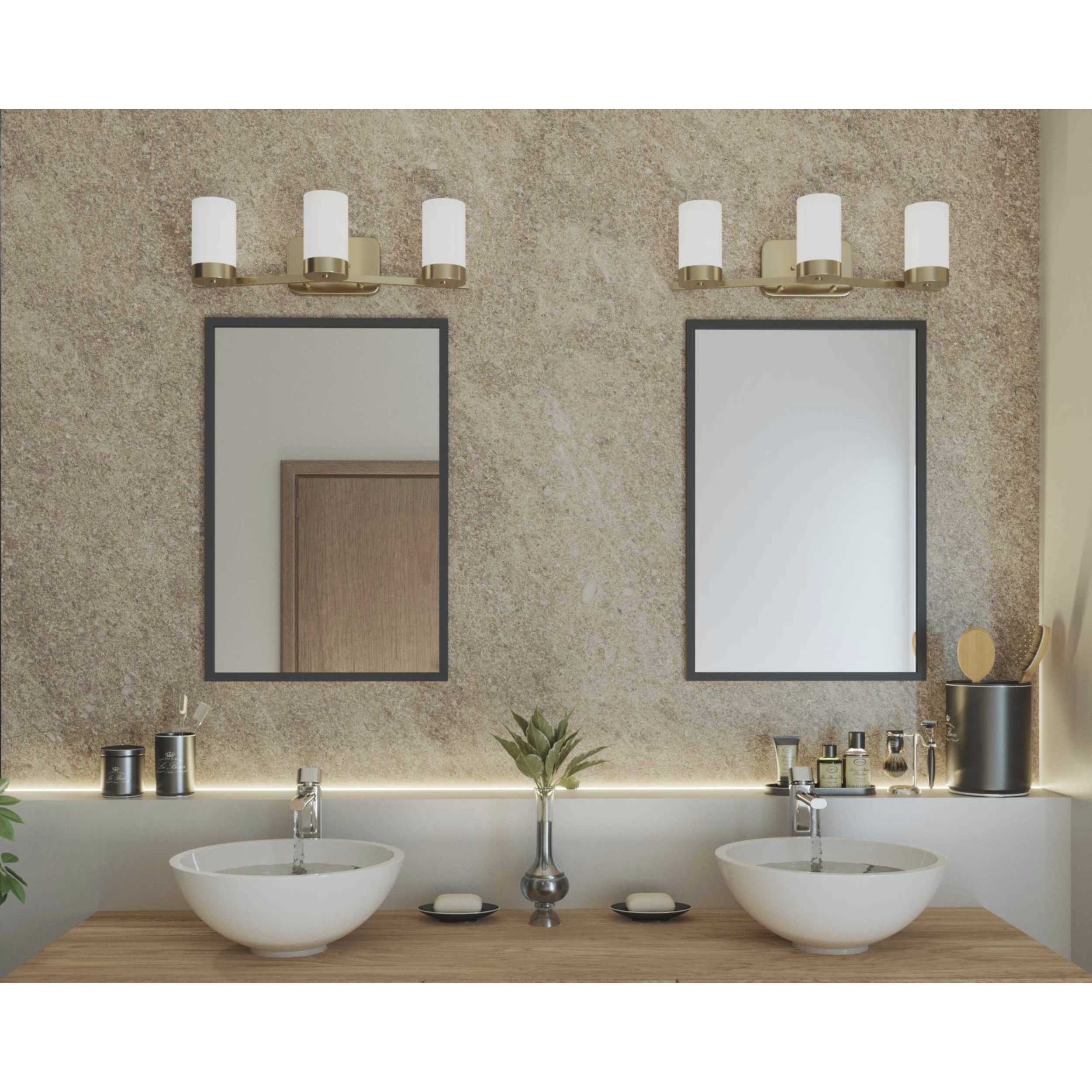 Elevate 3 Light 25 inch Brushed Bronze Bath Vanity Wall Light, Design Series
