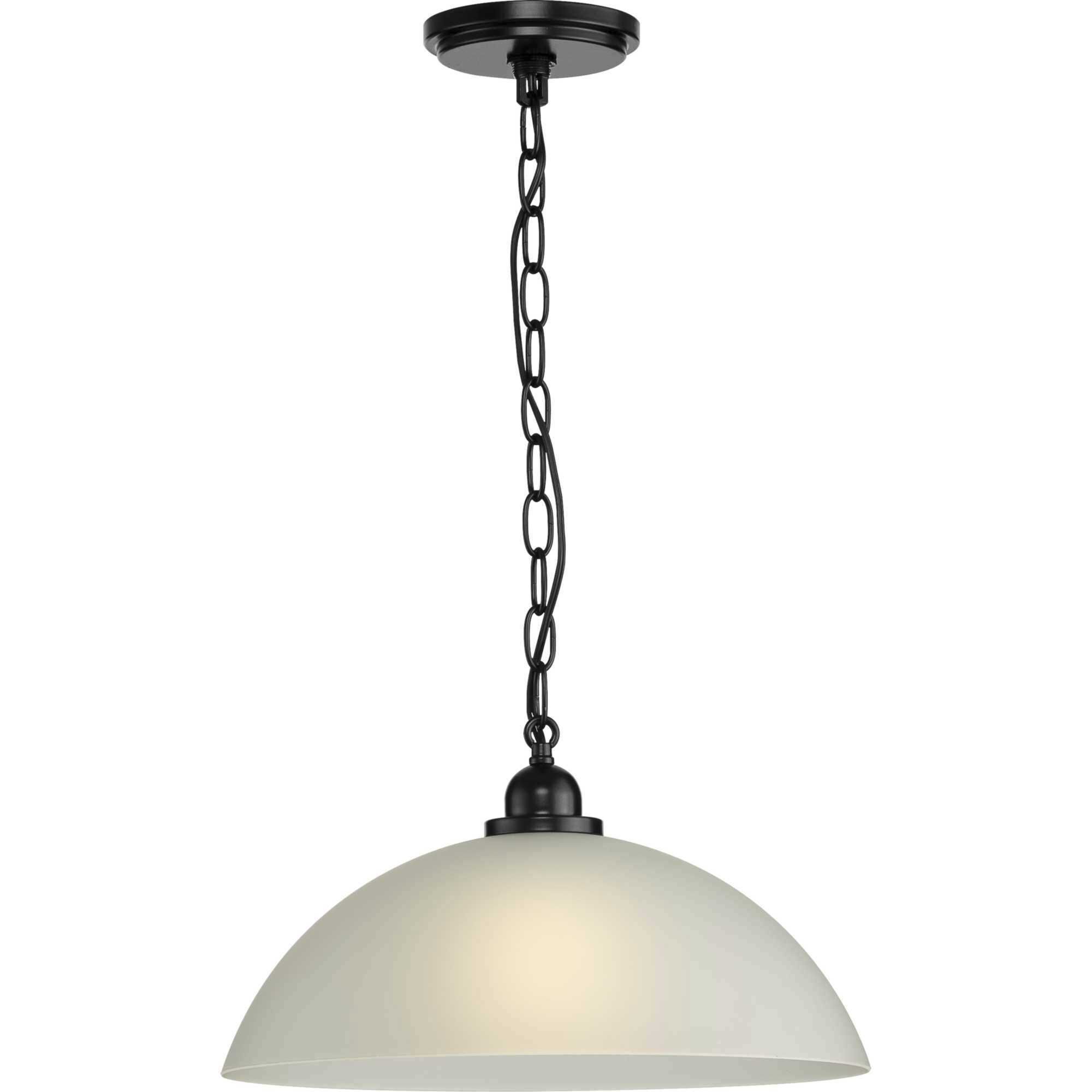 Classic Dome Pendant 1 Light 15 inch Matte Black Pendant Ceiling Light