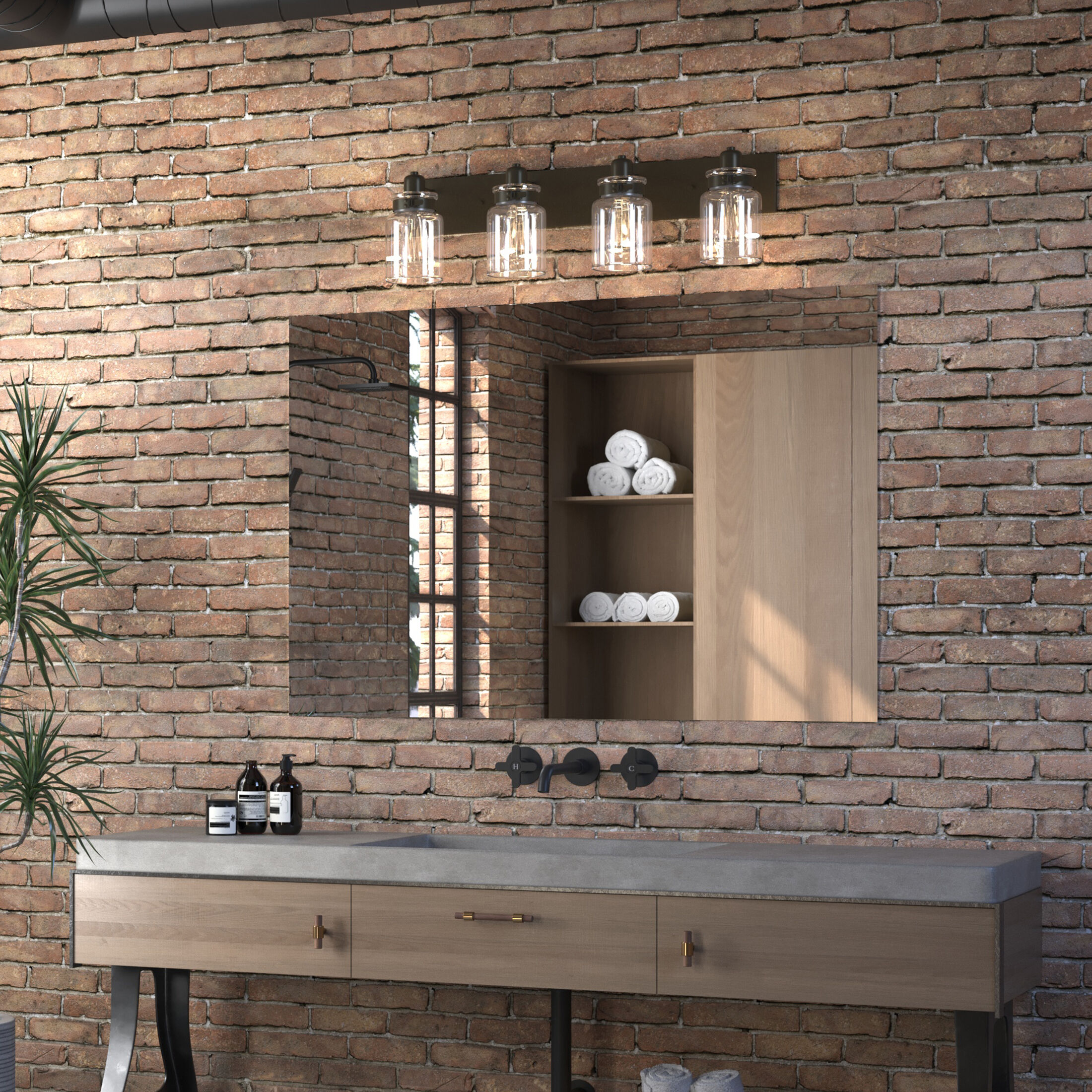 Calhoun 4 Light 30 inch Antique Bronze Bath Vanity Wall Light