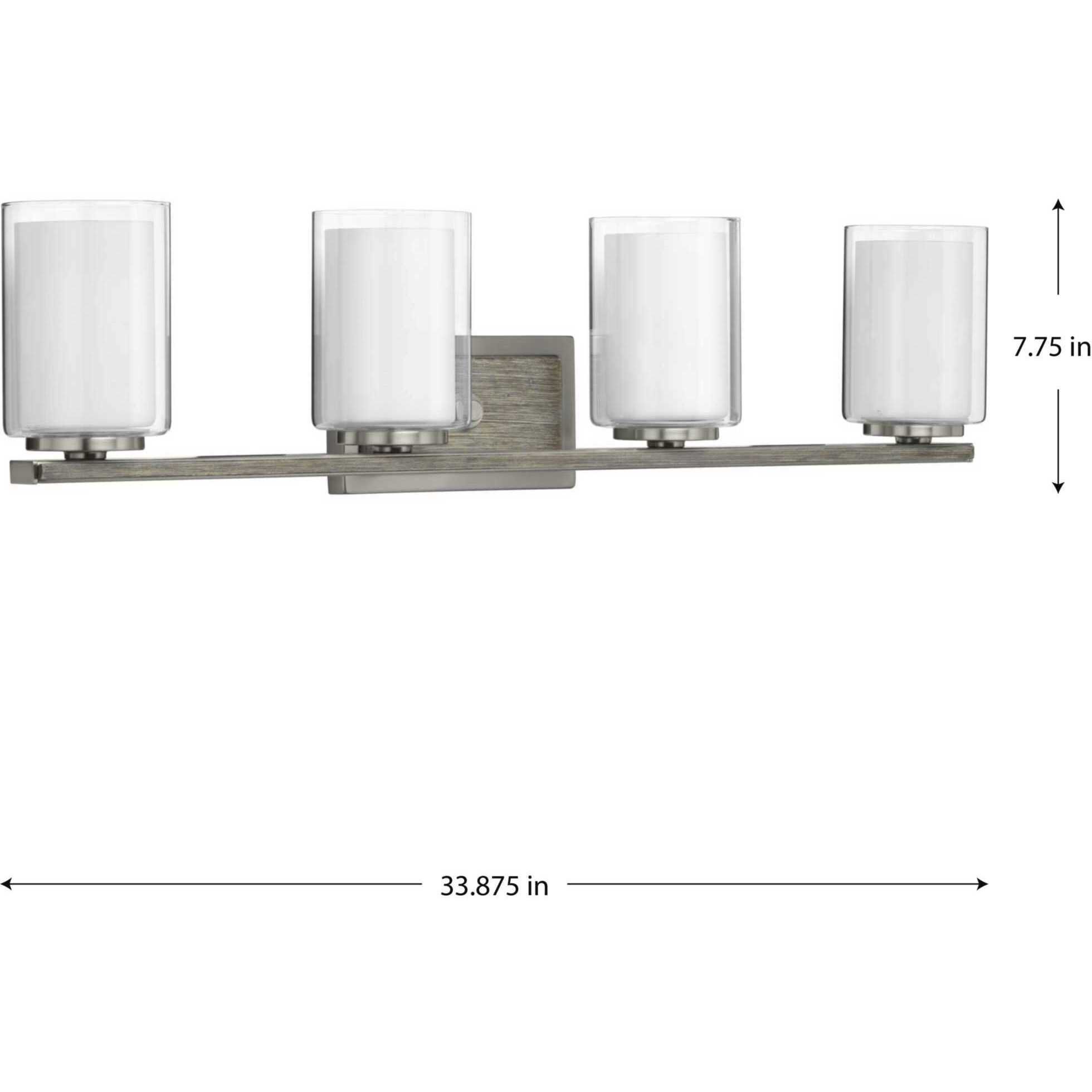 Mast 4 Light 34 inch Brushed Nickel Bath Vanity Wall Light